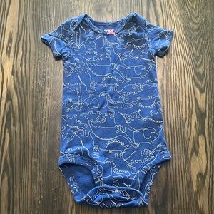 12 Month Carter’s Navy Blue with Dinosaurs and Animals Onesie for Baby Girl